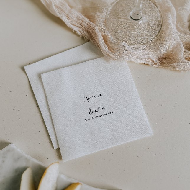 Simple Minimalist Spanish Wedding Napkin (Creator Uploaded)