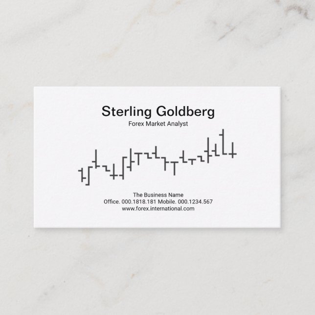 Simple Minimalist Stock Exchange Graph Investment Business Card (Front)