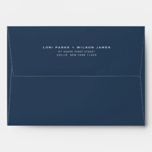 Simple Minimalist Stone Blu Printed Return Address Envelope