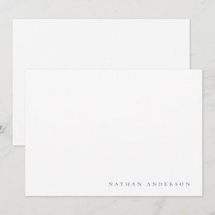 Simple Minimalist Stone Blue Correspondence Card