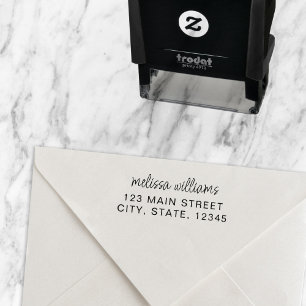 Simple Minimalist Stylish Script Wedding Address Self-inking Stamp