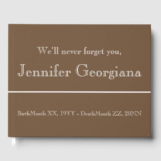 Simple & Minimalist Sympathies Guestbook (Front)