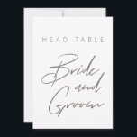 Simple Minimalist Table Number Bride & Groom<br><div class="desc">Design features an handwritten font and modern minimalist design. Designed to coordinate with for the «ESSENTIALS» Wedding Invitation Collection. To change details,  click «Personalise». View the collection link on this page to see all of the matching items in this beautiful design or see the collection here: https://bit.ly/3iNzQAD</div>