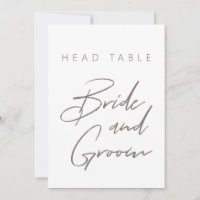 Simple Minimalist Table Number Bride & Groom