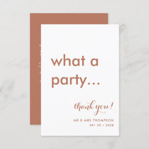 Simple Minimalist Terracotta Wedding Thank You Card