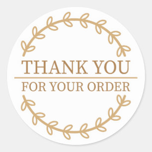 Simple Minimalist Thank You Business Classic Round Sticker