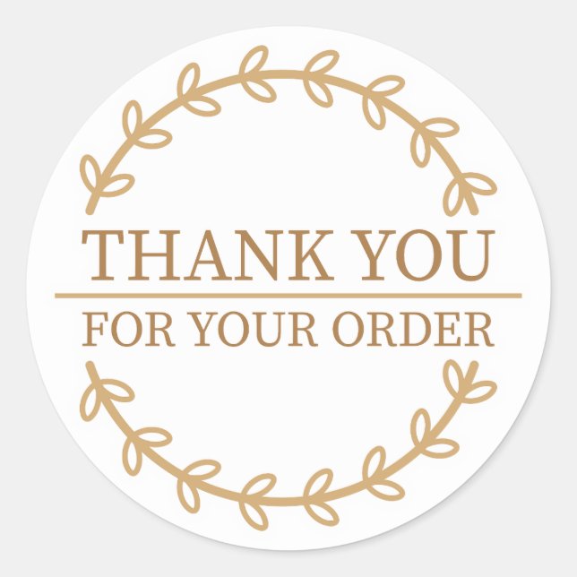 Simple Minimalist Thank You Business Classic Round Sticker (Front)