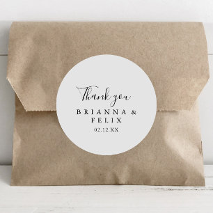 Simple Minimalist Thank You Wedding Favour Classic Round Sticker