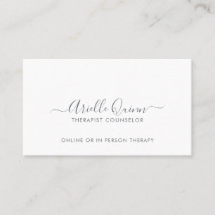 Simple Minimalist Therapist Counsellor  Business Card