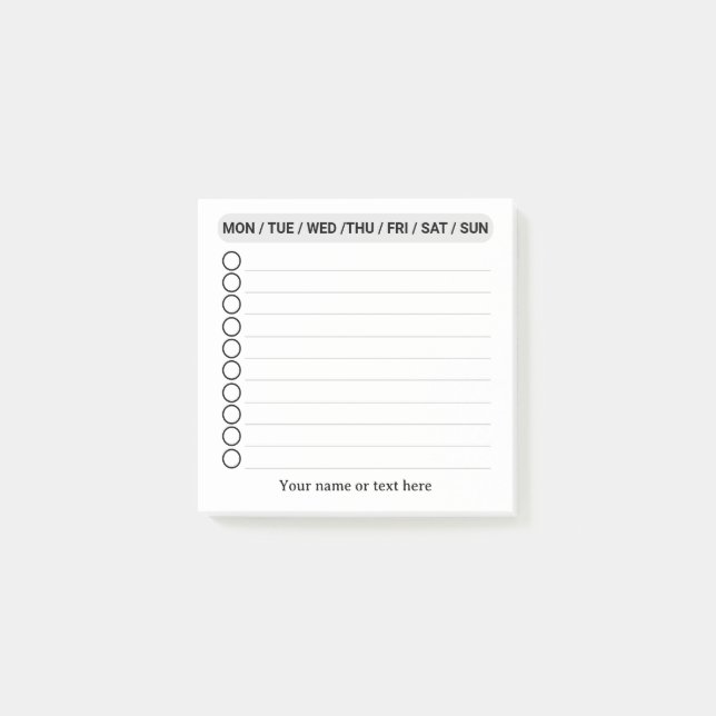 Simple Minimalist To do List Post-it Notes (Front)