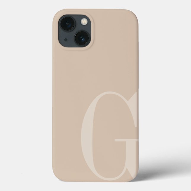 Simple Minimalist Tonal Initial Monogram Case-Mate iPhone Case (Back)