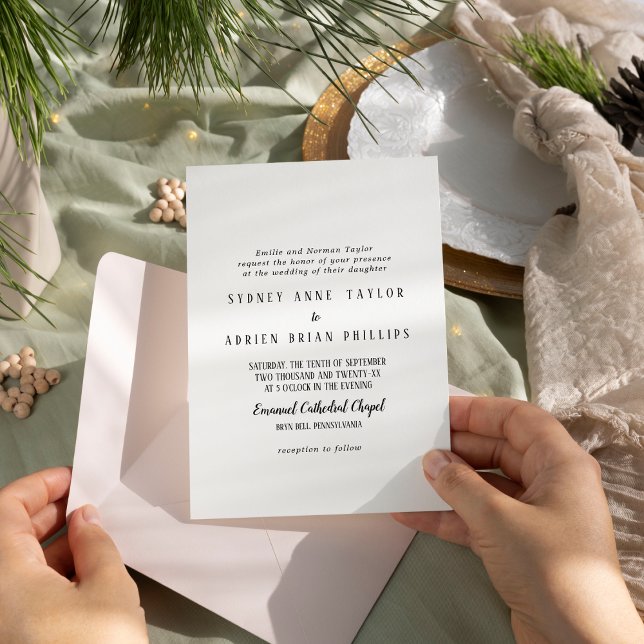Simple Minimalist Traditional Wedding Invitation (Creator Uploaded)