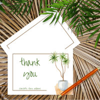 Simple Minimalist Tropical Plant Thank You Card