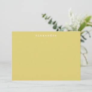 Simple Minimalist Typewriter Name Butter Yellow Card