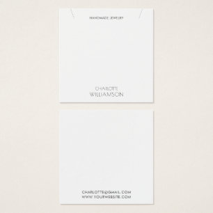 Simple Minimalist Typography Jewelry Display Card