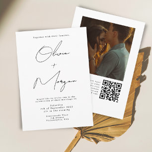 Simple Minimalist Typography Wedding Photo Invitation