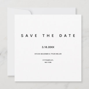 Simple Minimalist Typography Wedding Save The Date