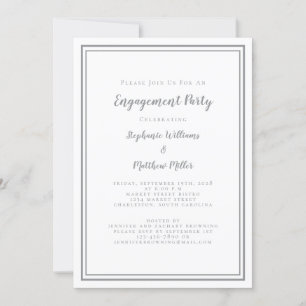 Simple Minimalist Ultimate Grey Engagement Party Invitation