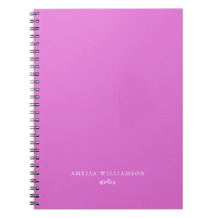 Simple Minimalist Violet Purple Personalised Name Notebook