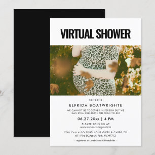 Simple minimalist Virtual shower photo Invitation