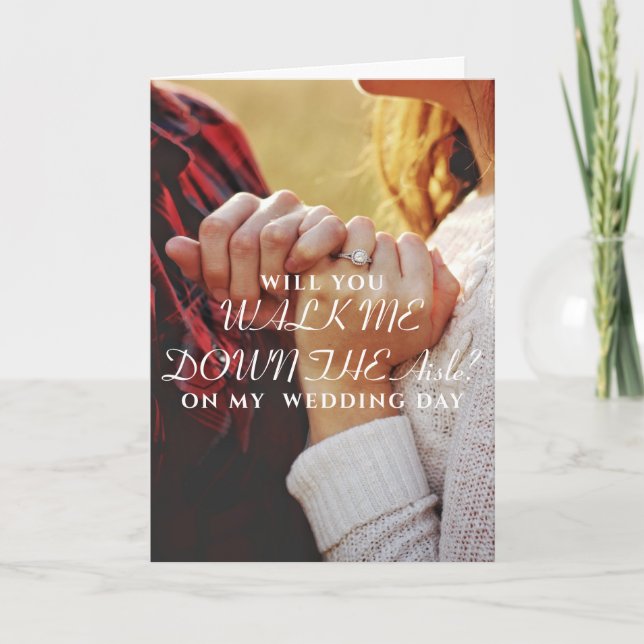 Simple Minimalist WALK ME DOWN THE AISEL Card (Front)