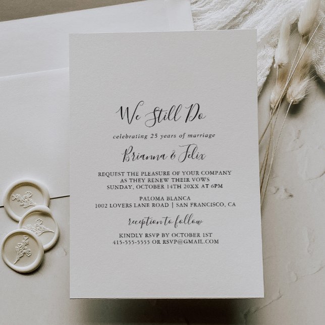 Simple Minimalist We Still Do Vow Renewal Invitation (Creator Uploaded)