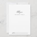 Simple Minimalist Wedding Advice Card<br><div class="desc">This simple minimalist wedding advice card is perfect for a modern wedding. The simple and elegant design features classic and fancy script typography in black and white. These cards are perfect for a wedding, bridal shower, baby shower, graduation party & more. Personalise the cards with the names of the bride...</div>