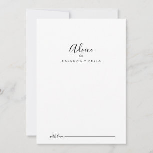 Simple Minimalist Wedding Advice Card