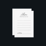 Simple Minimalist Wedding Advice Card<br><div class="desc">This simple minimalist wedding advice card is perfect for your elegant modern wedding. This design features black simple script on a neutral bright white background to match your classic traditional wedding or minimalist boho wedding in the spring, summer, fall, or winter. Please feel free to reach out to us with...</div>