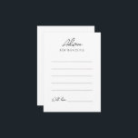 Simple Minimalist Wedding Advice Card<br><div class="desc">This simple minimalist wedding advice card is perfect for your elegant modern wedding. This design features black simple script on a neutral bright white background to match your classic traditional wedding or minimalist boho wedding in the spring, summer, fall, or winter. Please feel free to reach out to us with...</div>