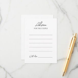 Simple Minimalist Wedding Advice Card