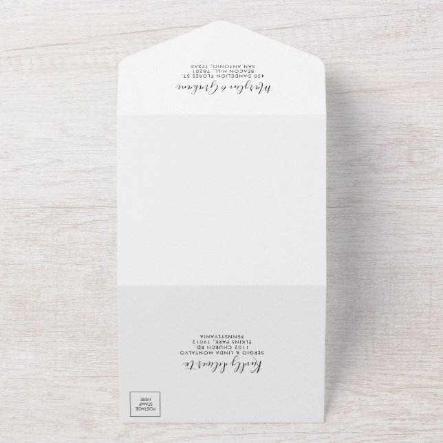 Simple Minimalist Wedding     All In One Invitation (Outside)