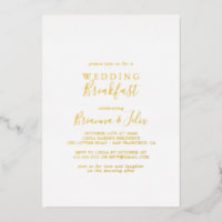 Simple Minimalist Wedding Breakfast Gold