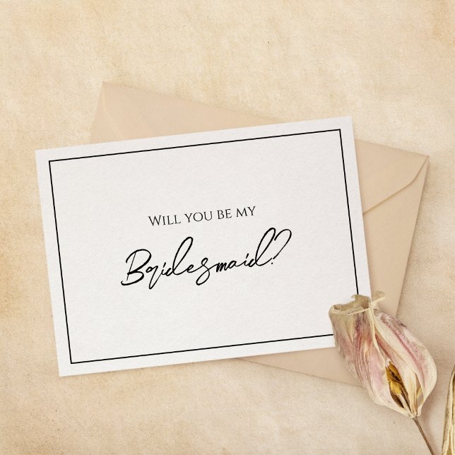 Simple Minimalist Wedding Bridesmaid Proposal Card (Creator Uploaded)