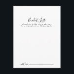 Simple Minimalist Wedding Bucket List Cards<br><div class="desc">These simple minimalist wedding bucket list cards are the perfect activity for a modern wedding reception or bridal shower. The simple and elegant design features classic and fancy script typography in black and white. 

Change the wording to suit any life event. Bucket list sign is sold separately.</div>
