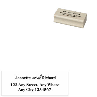 Simple Minimalist Wedding Couple Rubber Stamp