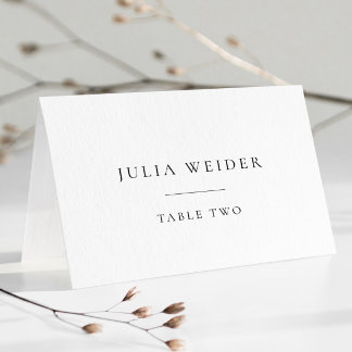 Simple Minimalist Wedding Custom Escort Place Card