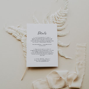 Simple Minimalist Wedding Details Enclosure Card