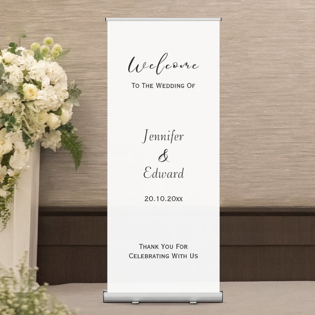Simple Minimalist Wedding Engagement Event Retractable Banner (Creator Uploaded)