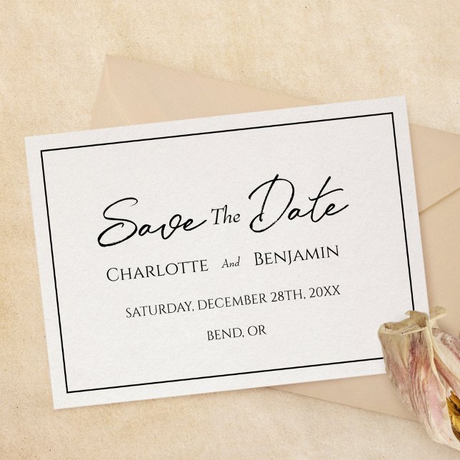 Simple Minimalist Wedding Flat Save The Date Card (Creator Uploaded)