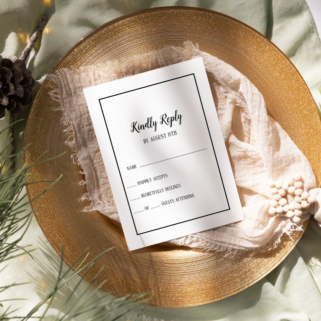 Simple Minimalist Wedding Frame RSVP Card (Creator Uploaded)