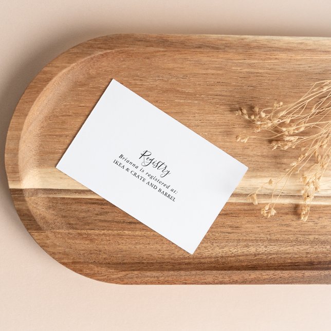 Simple Minimalist Wedding Gift Registry Enclosure Card (Creator Uploaded)