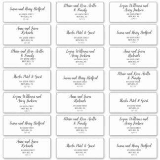 Simple Minimalist Wedding Guest Address Labels