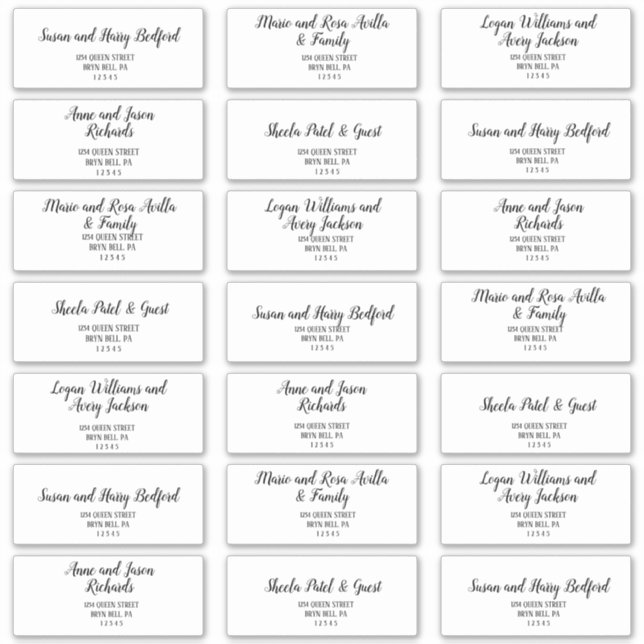 Simple Minimalist Wedding Guest Address Labels (Front)