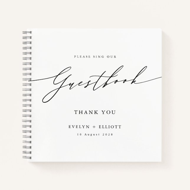 Simple Minimalist Wedding Guest Book (Front)