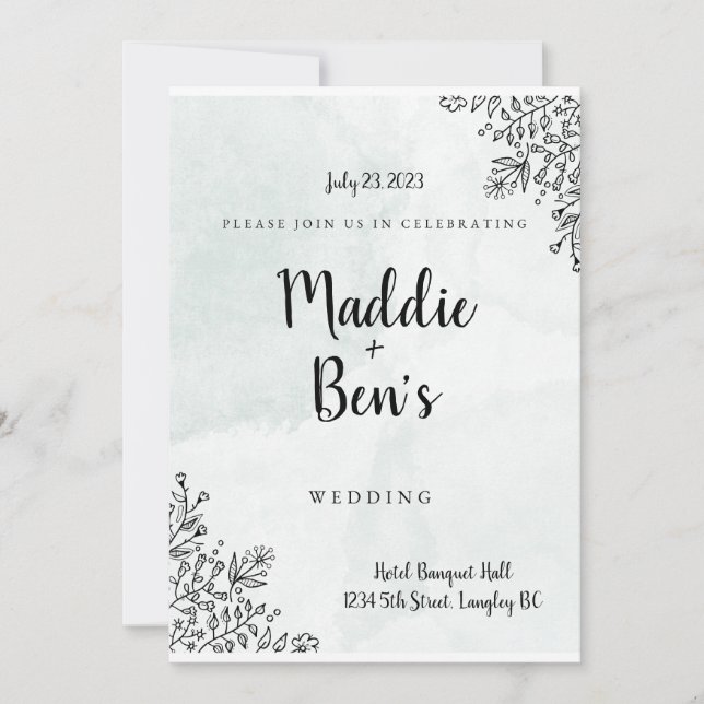 Simple Minimalist Wedding Invitation (Front)