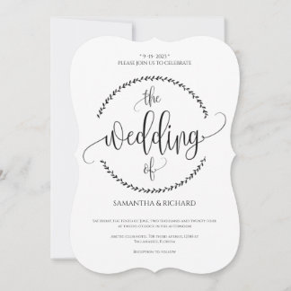 Simple Minimalist  Wedding Invitation