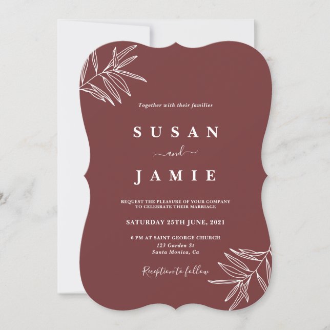 Simple Minimalist wedding Invitation (Front)