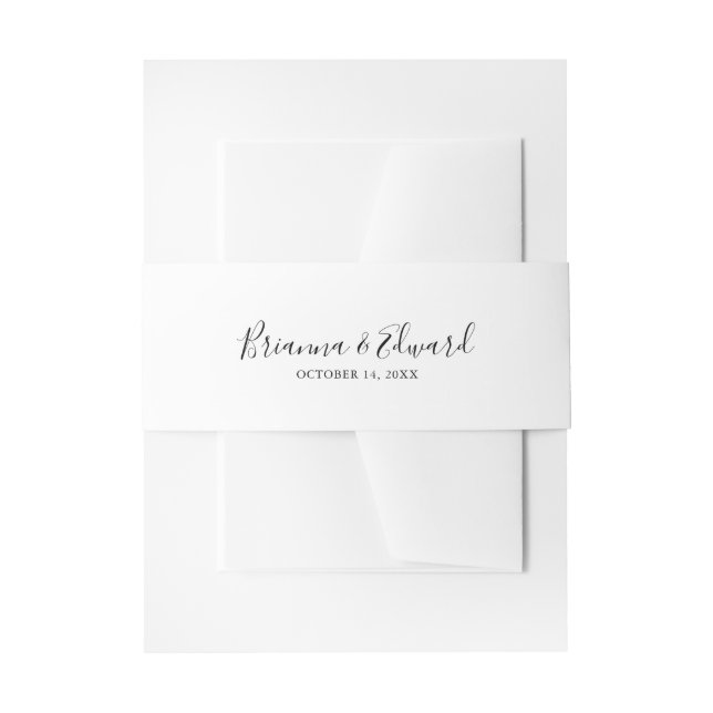 Simple minimalist Wedding Invitation Invitation Belly Band (Front Example)