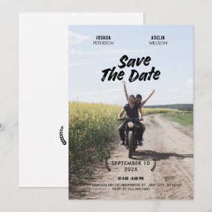 Simple minimalist wedding movie poster photo  save the date